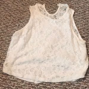 White lace crop top